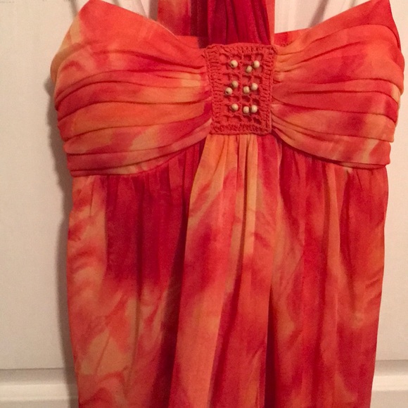 Beautiful summer wedding dress with halter necktie - Picture 3 of 5